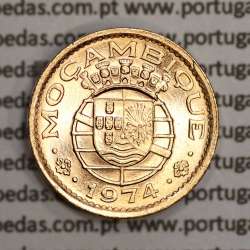 Moçambique, 20 centavos 1974 Bronze, "$20" centavos bronze 1974, (Soberba) Ex-Colónia Portuguesa - World Coins Mozambique KM 88