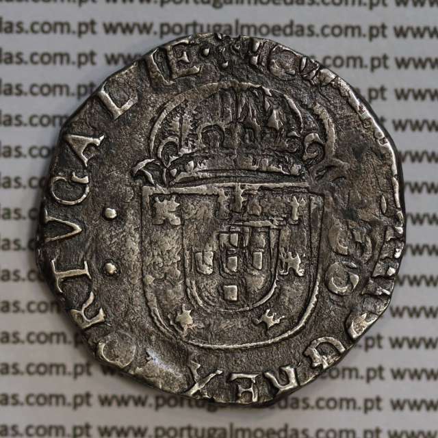 Meio Cruzado prata D. João IV 1640-1656, Cruz cercada, Legenda ✣IOANNES IIII DG REX PORTVGALIE / ✣IN HOC.SIGNO.VIN.CES