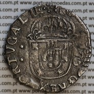 Meio Cruzado prata D. João IV 1640-1656, Cruz cercada, Legenda ✣IOANNES IIII DG REX PORTVGALIE / ✣IN HOC.SIGNO.VIN.CES