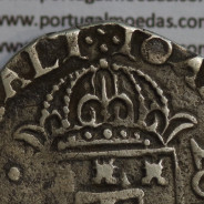 Meio Cruzado prata D. João IV 1640-1656, coroa de arcos perolados, Legenda ✣IOANNES IIII DG REX PORTVGALI / ✣IN HOC.SIGNO.VINCES