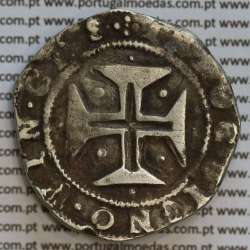 Meio Cruzado prata D. João IV 1640-1656, coroa de arcos perolados, Legenda ✣IOANNES IIII DG REX PORTVGALI / ✣IN HOC.SIGNO.VINCES