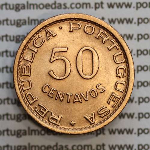 Moçambique, 50 centavos 1957 Bronze,  Ex-Colónia Portuguesa de Moçambique, (Soberba), World Coins Mozambique KM 81