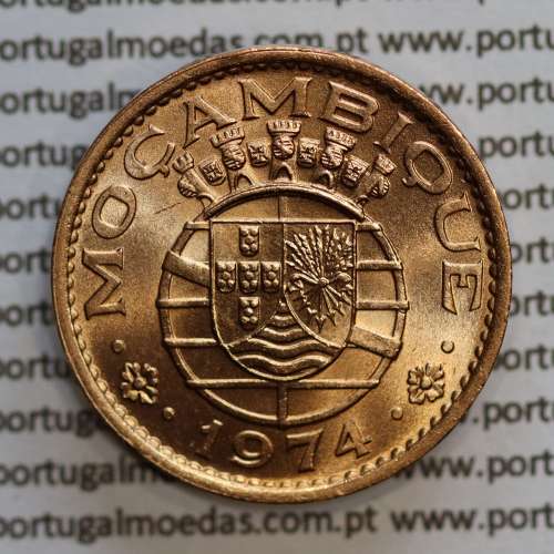 Mozambique, bronze coin of 50 centavos 1974 of Former Portuguese Colony of Mozambique, (UNC), World Coins Mozambique KM 89