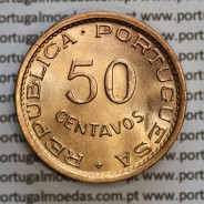Moçambique, 50 centavos 1974 Bronze,  Ex-Colónia Portuguesa de Moçambique, (Soberba), World Coins Mozambique KM 89