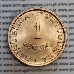 Mozambique, bronze coin of 1 Escudo 1973 of Former Portuguese Colony of Mozambique, (UNC), World Coins Mozambique KM 82