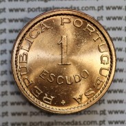 Moçambique 1 escudo 1974 bronze, 1$00 escudo bronze 1974, (Soberba), Ex-Colónia Portuguesa, World Coins Mozambique KM82
