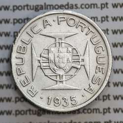 Mozambique, silver coin of 2.50 Escudos 1935, 2-1/2 Escudos 1935 Former Portuguese Colony, (VF), World Coins Mozambique KM 61