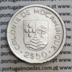 Mozambique, silver coin of 2.50 Escudos 1935, 2-1/2 Escudos 1935 Former Portuguese Colony, (VF), World Coins Mozambique KM 61