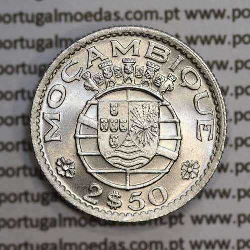 Moçambique 2$50 1954 cuproníquel, "2 escudos e 50 centavos 1954 " (Soberba), 2 1/2 Escudos 1954 World Coins Mozambique KM 78
