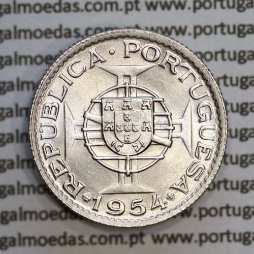 Moçambique 2$50 1954 cuproníquel, "2 escudos e 50 centavos 1954 " (Soberba), 2 1/2 Escudos 1954 World Coins Mozambique KM 78