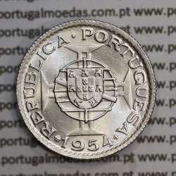 Moçambique 2$50 1954 cuproníquel, "2 escudos e 50 centavos 1954 " (Soberba), 2 1/2 Escudos 1954 World Coins Mozambique KM 78