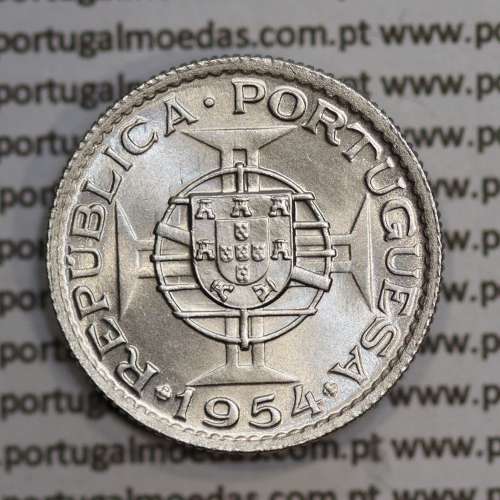 Moçambique 2$50 1954 cuproníquel, "2 escudos e 50 centavos 1954 " (Soberba), 2 1/2 Escudos 1954 World Coins Mozambique KM 78