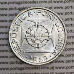 Moçambique 5$00 1949 Prata, (cinco escudos em prata de 1949), (MBC+/Bela-), World Coins Mozambique KM 69