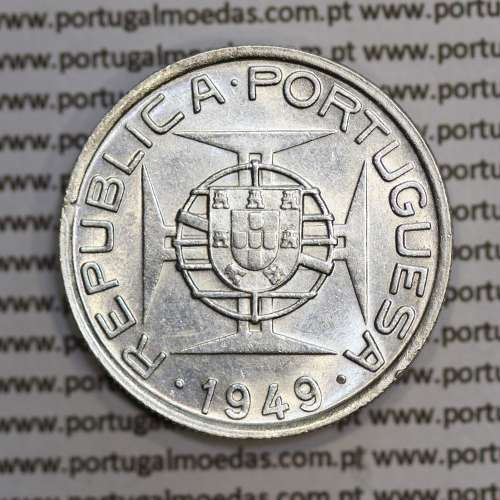 Moçambique 5$00 1949 Prata, (cinco escudos em prata de 1949), (MBC+/Bela-), World Coins Mozambique KM 69