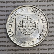 Moçambique 5$00 1949 Prata, (cinco escudos em prata de 1949), (MBC+/Bela-), World Coins Mozambique KM 69