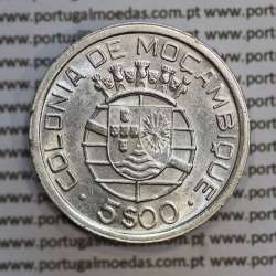 Moçambique 5$00 1949 Prata, (cinco escudos em prata de 1949), (MBC+/Bela-), World Coins Mozambique KM 69