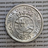 Moçambique 5$00 1949 Prata, (cinco escudos em prata de 1949), (MBC+/Bela-), World Coins Mozambique KM 69