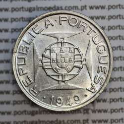 Moçambique 5$00 1949 Prata, (cinco escudos em prata de 1949), (MBC+/Bela-), World Coins Mozambique KM 69