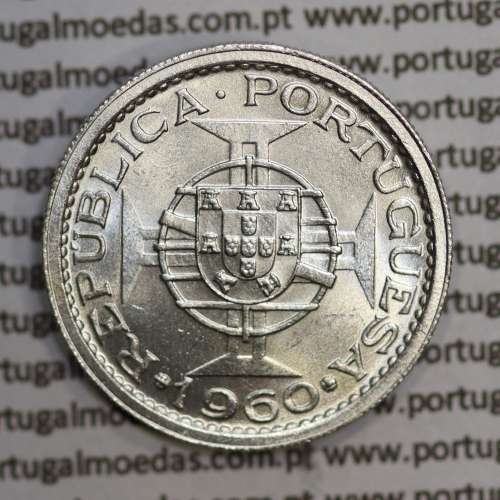 Moçambique 5$00 1960 Prata, (cinco escudos em prata de 1960), (Soberba), World Coins Mozambique KM 84