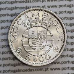 Moçambique 5$00 1971 cuproníquel, "cinco escudos 1971 " (Soberba), 5 Escudos 1973 World Coins Mozambique KM 86