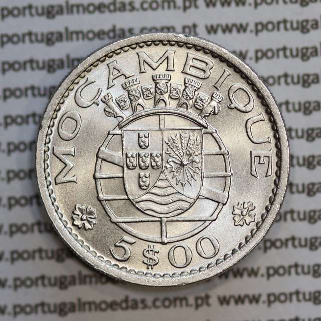 Moçambique 5$00 1971 cuproníquel, "cinco escudos 1971 " (Soberba), 5 Escudos 1973 World Coins Mozambique KM 86