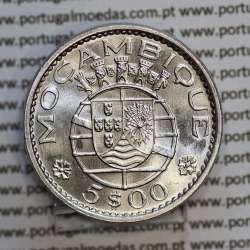 Moçambique 5$00 1973 cuproníquel, "cinco escudos 1973" (Soberba), 5 Escudos 1973 World Coins Mozambique KM 86