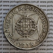 Moçambique, 10 Escudos 1936 Prata, 10$00 escudos 1936 - Ex-Colónia de Portugal, (MBC), World Coins Mozambique KM 67