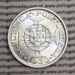 Moçambique 10$00 1960 Prata, (dez escudos em prata de 1960), (Soberba), World Coins Mozambique KM 79