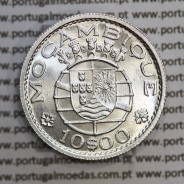 Moçambique 10$00 1960 Prata, (dez escudos em prata de 1960), (Soberba), World Coins Mozambique KM 79