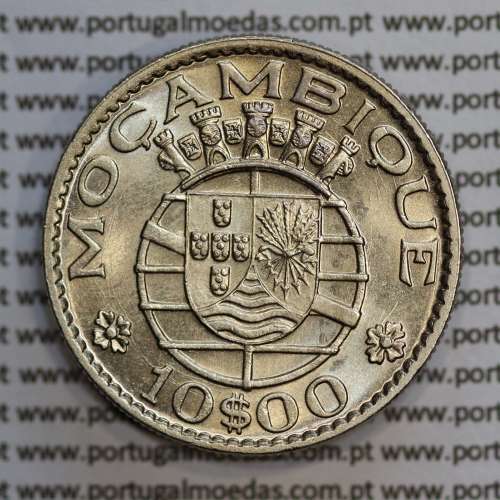 Moçambique 10$00 1970 cuproníquel, "dez escudos 1970 " (Soberba), 10 Escudos 1970 World Coins Mozambique KM 79b