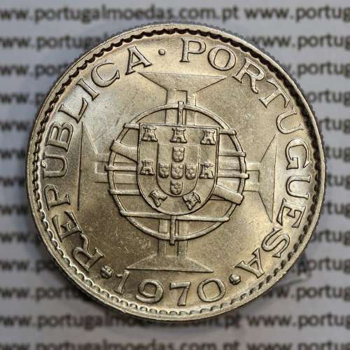 Moçambique 10$00 1970 cuproníquel, "dez escudos 1970 " (Soberba), 10 Escudos 1970 World Coins Mozambique KM 79b