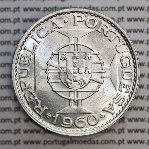 Moçambique, 20 Escudos 1960 Prata, 20$00 escudos 1960 prata Ex-Colónia de Moçambique, (Soberba), World Coins Mozambique KM 80
