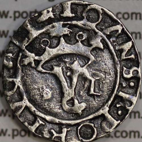 Vintém prata de D. João III 1521-1557, (○-L / L-R), não classificada Legenda: ⌘IOANS:R:PORTVGALI / •⌘•IOANES•R•PORTVGA
