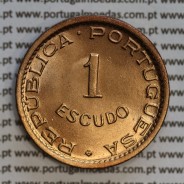 Angola 1 Escudo 1963 Bronze, (1$00 Escudo 1963 Angola), (Soberba), Ex-Colónia Angola, World Coins Angola KM 76
