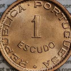 Angola 1 Escudo 1963 Bronze, (1$00 Escudo 1963 Angola), (Soberba), Ex-Colónia Angola, World Coins Angola KM 76 Angola 1 Escudo 1963 Bronze, (1$00 Escudo 1963 Angola), (Soberba), Ex-Colónia Angola, World Coins Angola KM 76