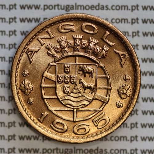 Angola 1 Escudo 1965 Bronze, (1$00 Escudo 1965 Angola), (Soberba), Ex-Colónia Angola, World Coins Angola KM 76