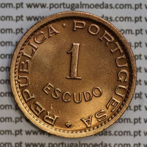 Angola 1 Escudo 1965 Bronze, (1$00 Escudo 1965 Angola), (Soberba), Ex-Colónia Angola, World Coins Angola KM 76