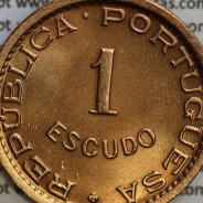 Angola 1 Escudo 1965 Bronze, (1$00 Escudo 1965 Angola), (Soberba), Ex-Colónia Angola, World Coins Angola KM 76