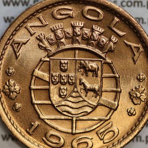 Angola 1 Escudo 1965 Bronze, (1$00 Escudo 1965 Angola), (Soberba), Ex-Colónia Angola, World Coins Angola KM 76