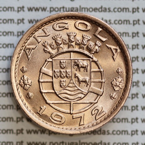 Angola 1 Escudo 1972 Bronze, (1$00 Escudo 1972 Angola), (Soberba), Ex-Colónia Angola, World Coins Angola KM 76