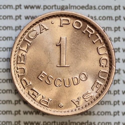 Angola 1 Escudo 1972 Bronze, (1$00 Escudo 1972 Angola), (Soberba), Ex-Colónia Angola, World Coins Angola KM 76