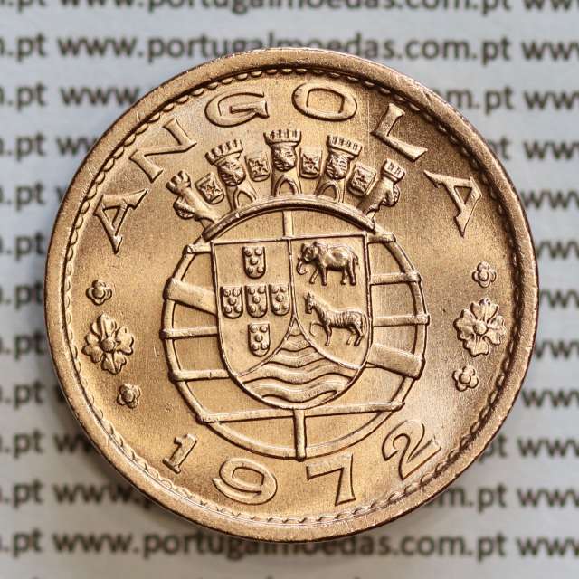 Angola 1 Escudo 1972 Bronze, (1$00 Escudo 1972 Angola), (Soberba), Ex-Colónia Angola, World Coins Angola KM 76