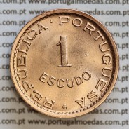 Angola 1 Escudo 1972 Bronze, (1$00 Escudo 1972 Angola), (Soberba), Ex-Colónia Angola, World Coins Angola KM#76