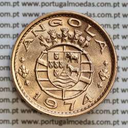 Angola 1 Escudo 1974 Bronze, (1$00 Escudo 1974 Angola), (Soberba), Ex-Colónia Angola, World Coins Angola KM 76