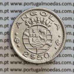 Angola 2$50 1953 cuproníquel, (2 escudos e 50 centavos 1953), (MBC+/Bela-) 2 1/2 Escudos 1953 World Coins Angola KM 77