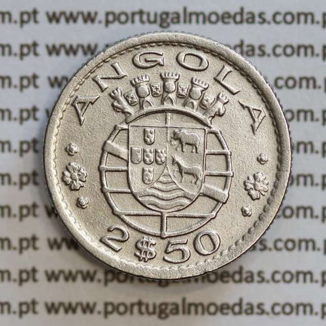 Angola 2$50 1953 cuproníquel, (2 escudos e 50 centavos 1953), (MBC+/Bela-) 2 1/2 Escudos 1953 World Coins Angola KM 77