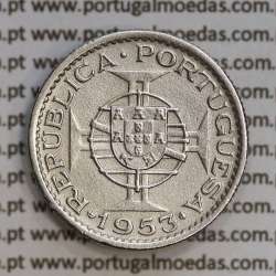Angola 2$50 1953 cuproníquel, (2 escudos e 50 centavos 1953), (MBC+/Bela-) 2 1/2 Escudos 1953 World Coins Angola KM 77