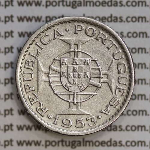 Angola 2$50 1953 cuproníquel, (2 escudos e 50 centavos 1953), (MBC+/Bela-) 2 1/2 Escudos 1953 World Coins Angola KM 77