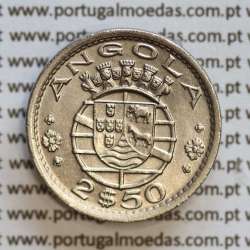 Angola 2$50 1956 cuproníquel, (2 escudos e 50 centavos 1956), (Bela/Soberba) 2 1/2 Escudos 1956  World Coins Angola KM 77