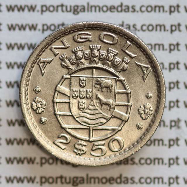 Angola 2$50 1956 cuproníquel, (2 escudos e 50 centavos 1956), (Bela/Soberba) 2 1/2 Escudos 1956  World Coins Angola KM 77
